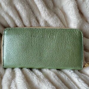 Portland Leather Shimmer Green Wallet